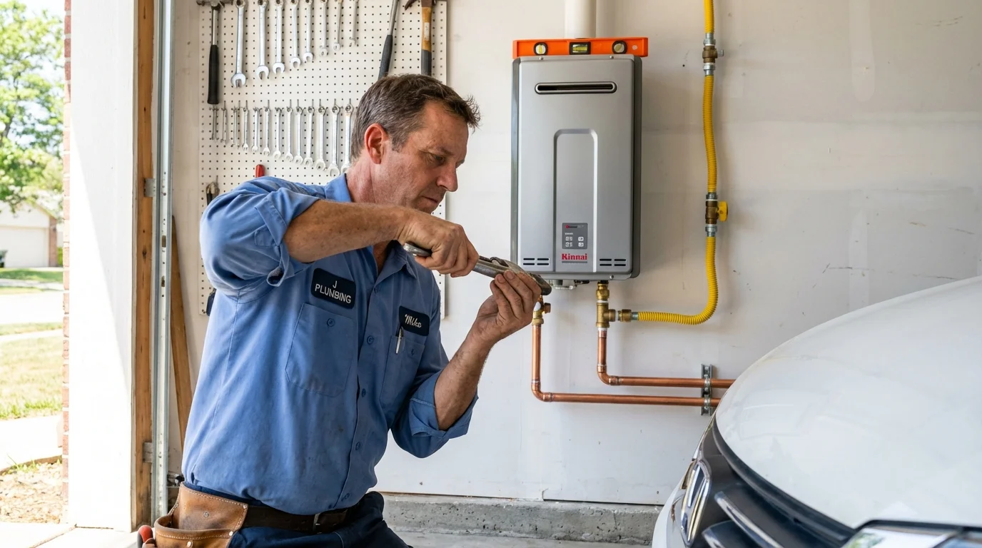 Tankless water heater installation by a Johns Plumbing LLC plumber in Pompano Beach